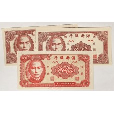 CHINA 19?? . FIVE 5 and TWENTY 20 CENTS BANKNOTES . SPECIMEN